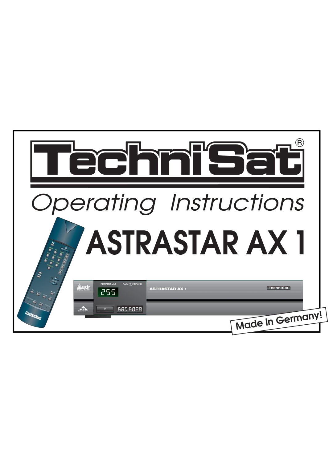 TechniSat AX1 operating instructions Astrastar AX 