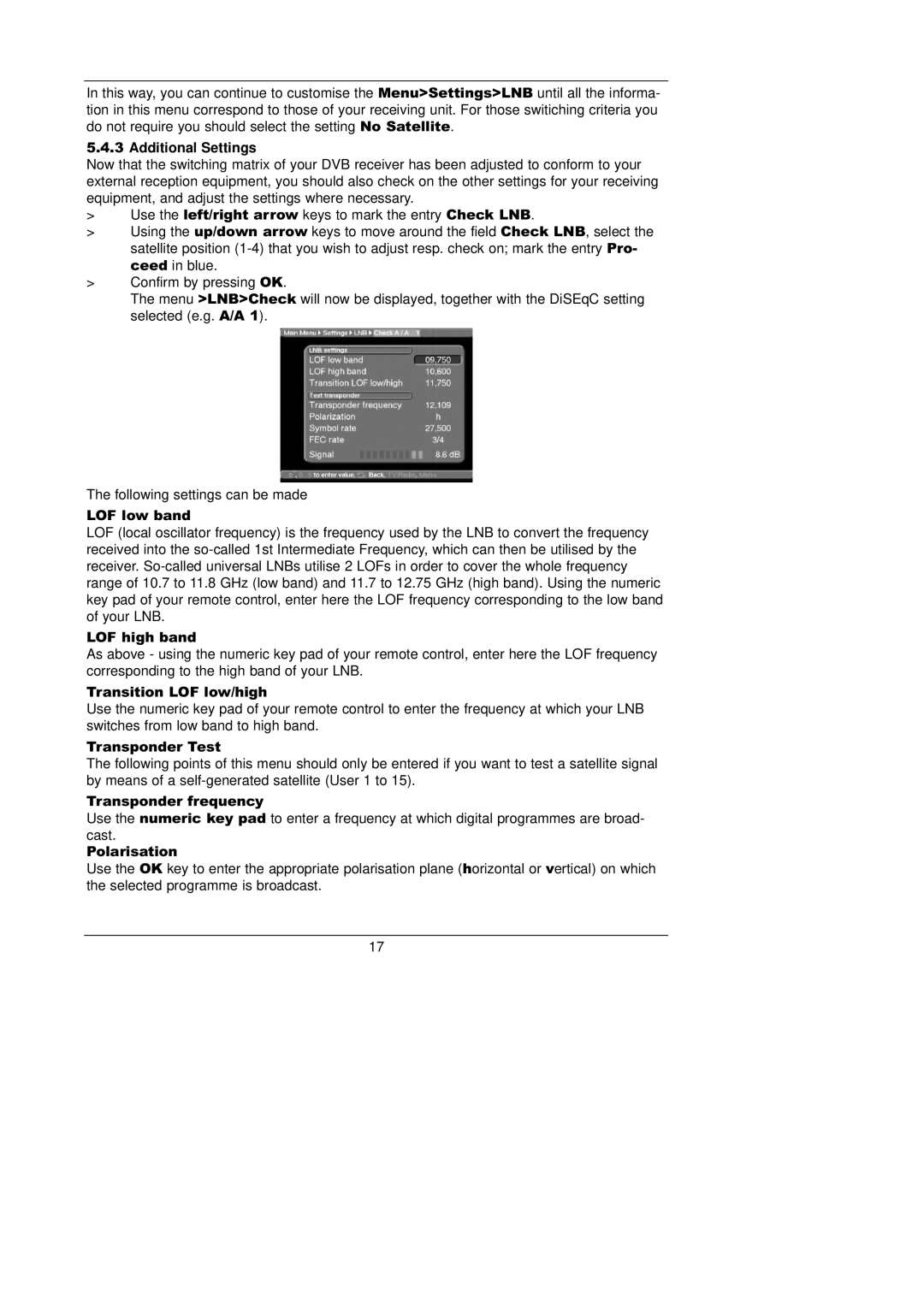 TechniSat CAM 1 plus instruction manual Additional Settings 