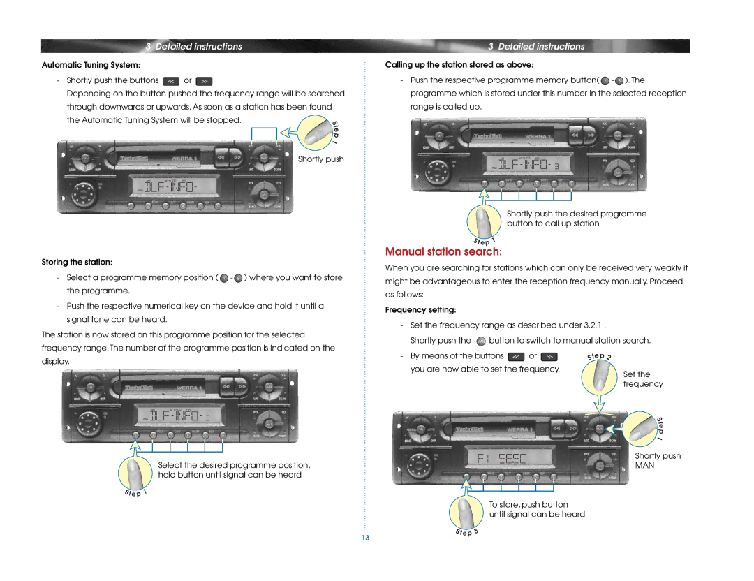 TechniSat Car Radio manual Manual station search 