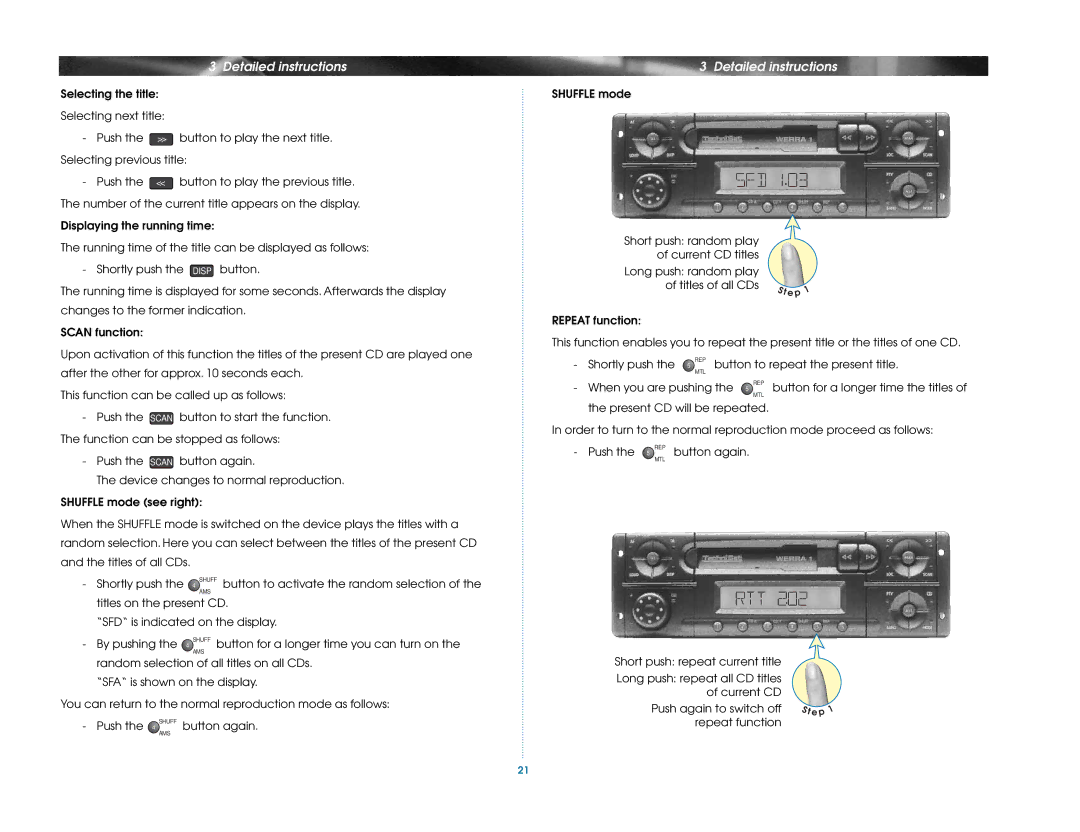 TechniSat Car Radio manual Titles on the present CD 