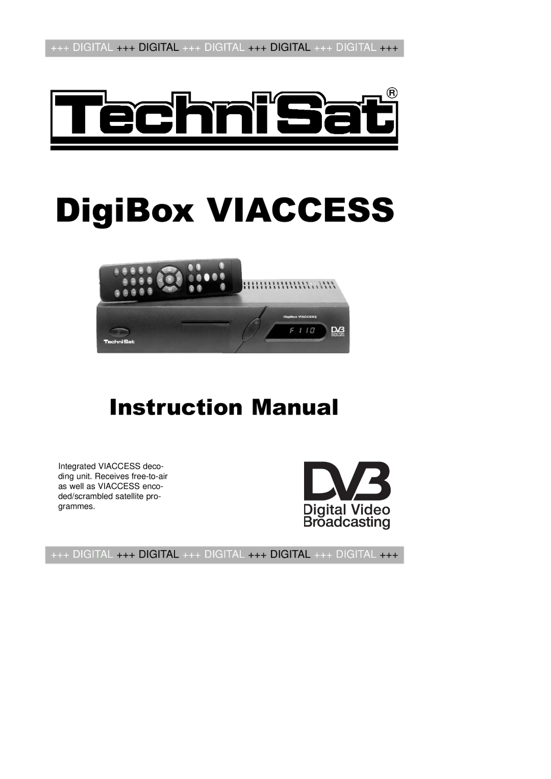 TechniSat DigiBox VIACCESS instruction manual DigiBox Viaccess 