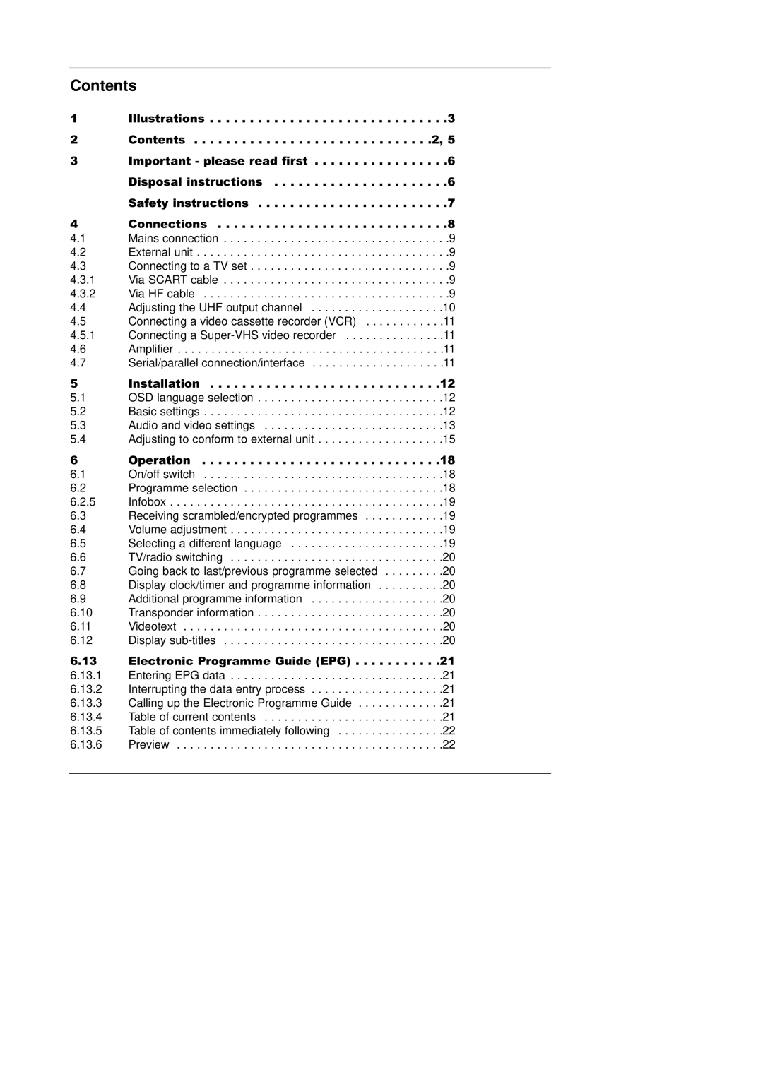 TechniSat DigiBox VIACCESS instruction manual Contents 