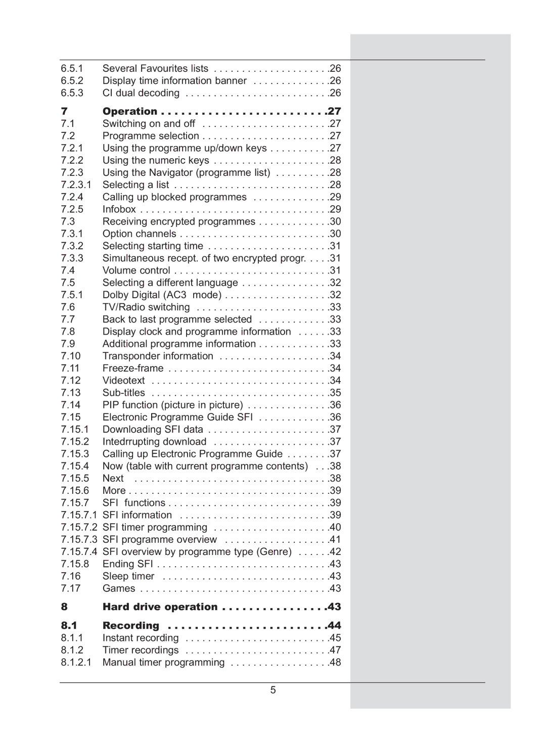 TechniSat DigiCorder S2 manual Operation 