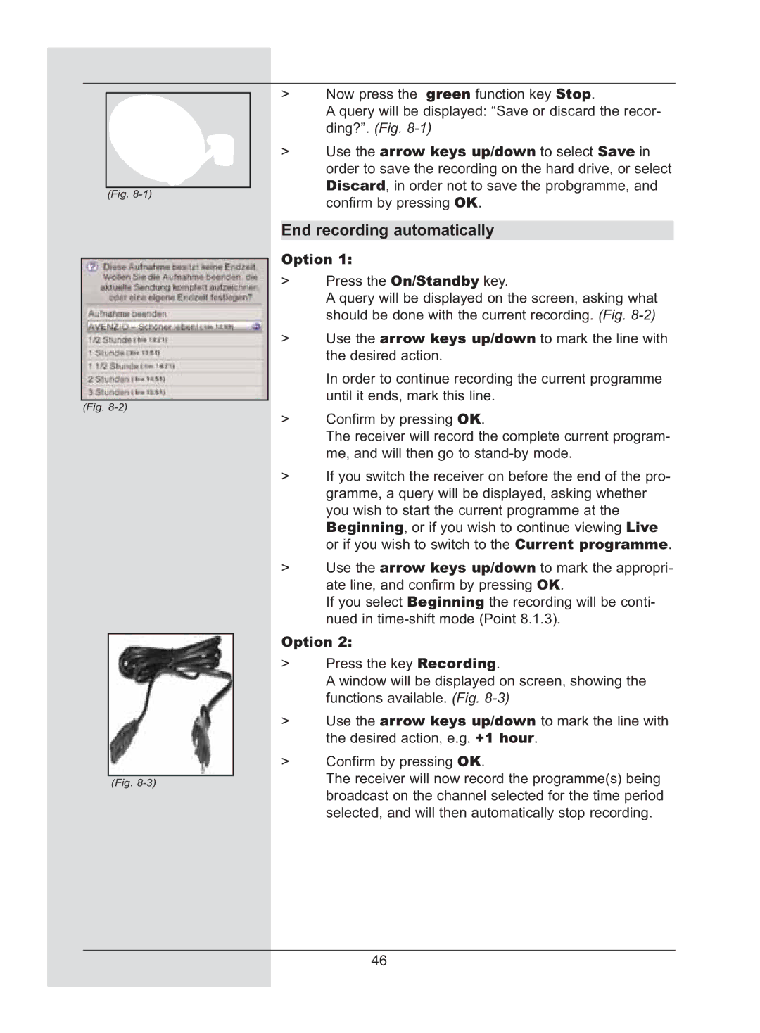 TechniSat DigiCorder S2 manual End recording automatically 