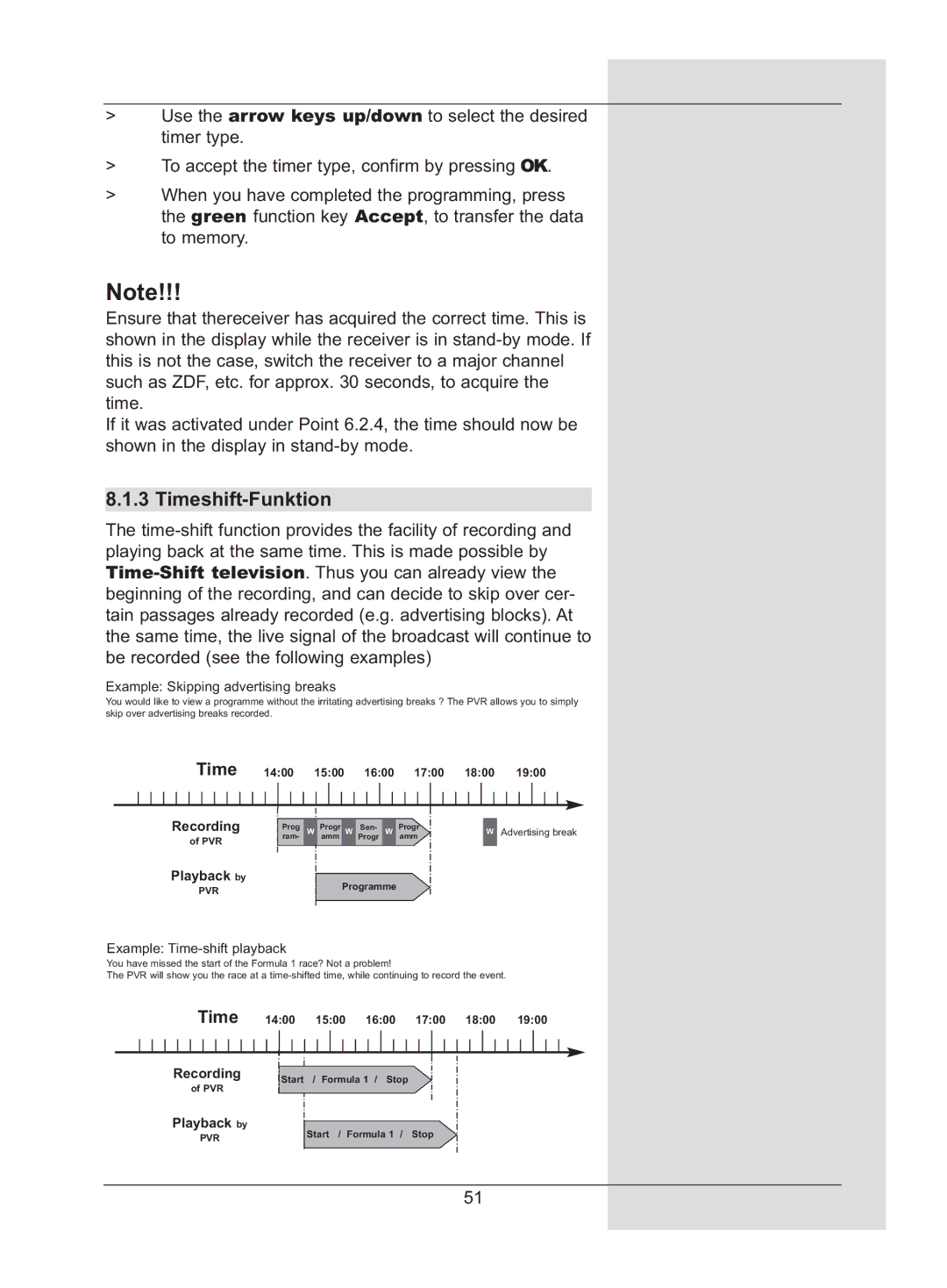 TechniSat DigiCorder S2 manual Timeshift-Funktion 