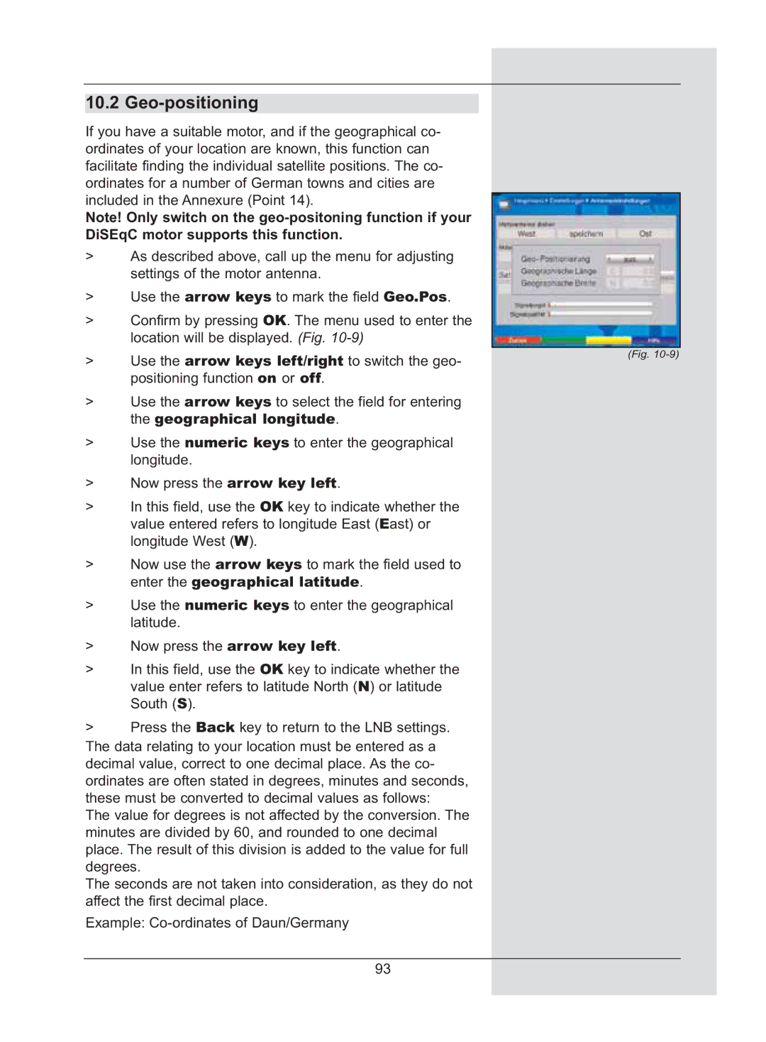 TechniSat DigiCorder S2 manual Geo-positioning 