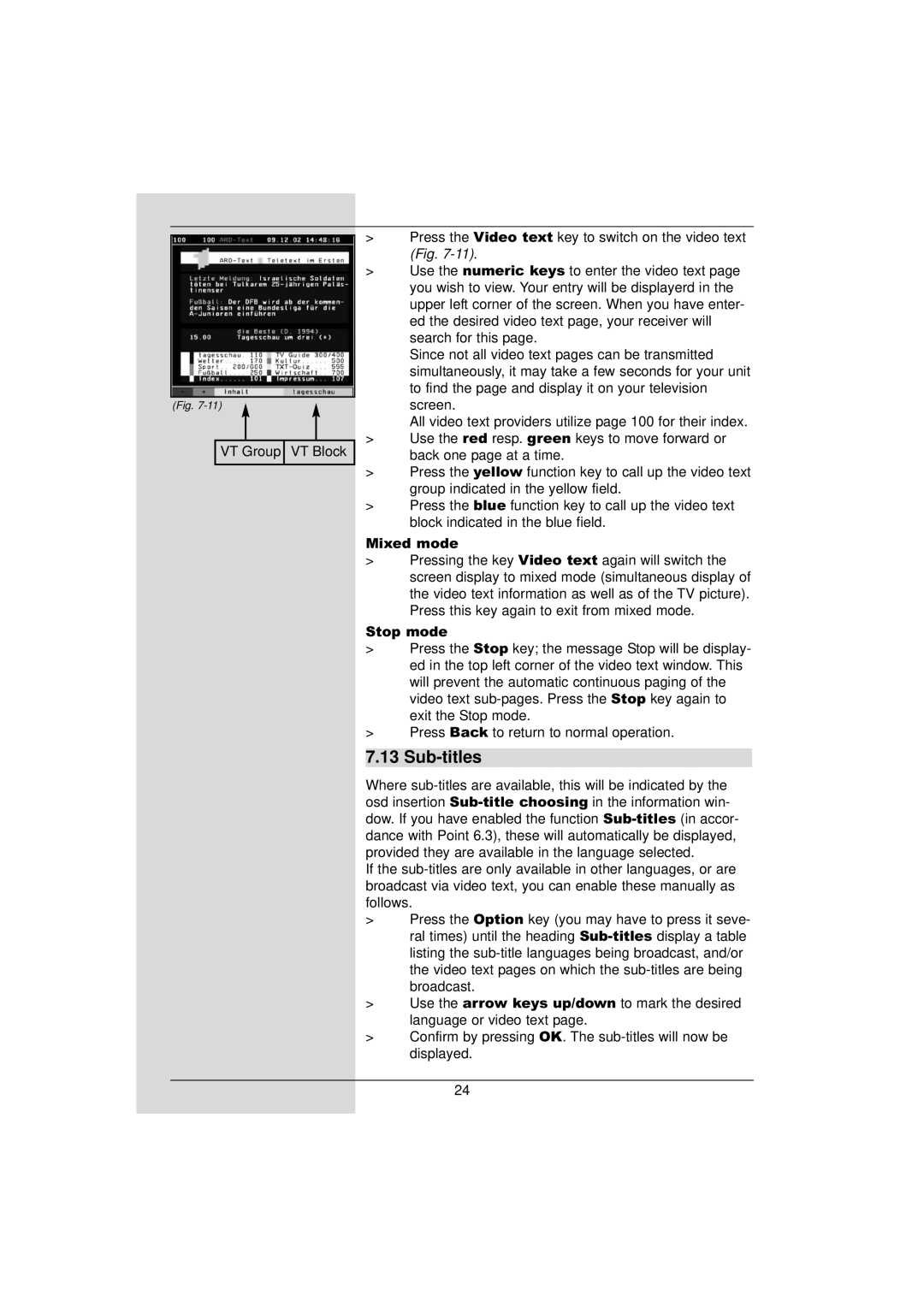 TechniSat DigiPal 2 manual Sub-titles 