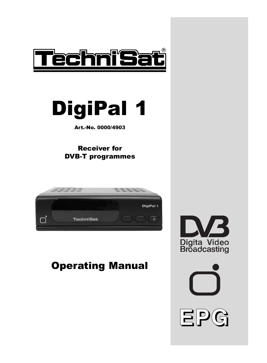 TechniSat DigiPal1 manual Epg 