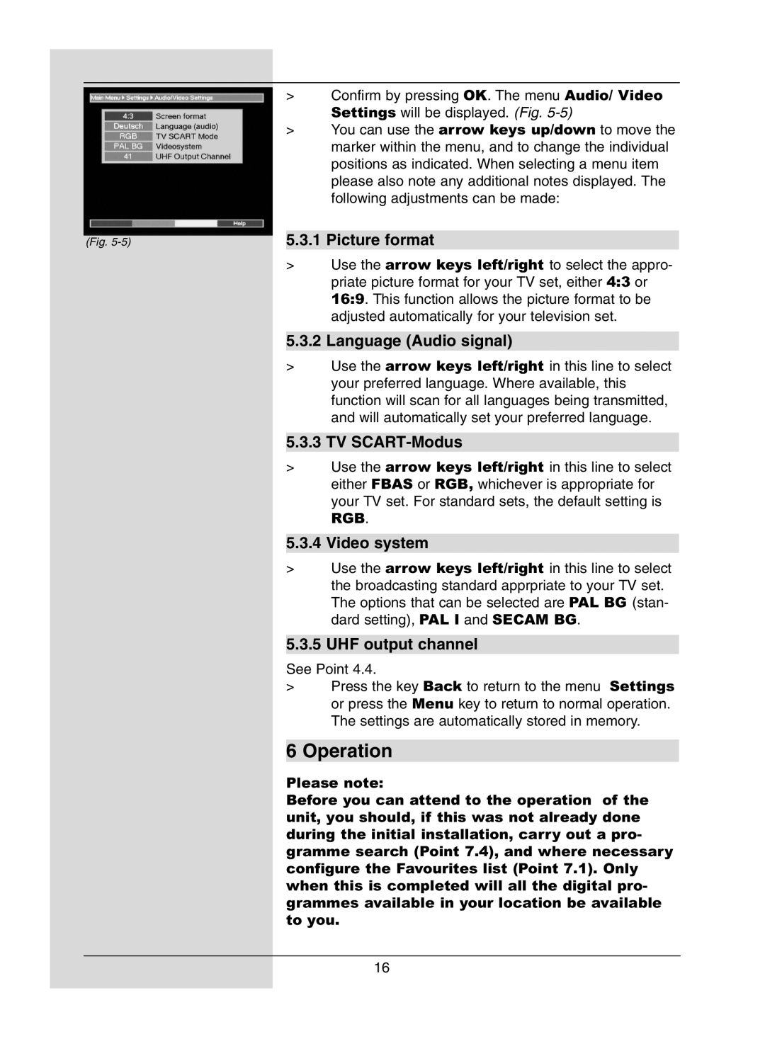 TechniSat DigiPal1 manual Operation 