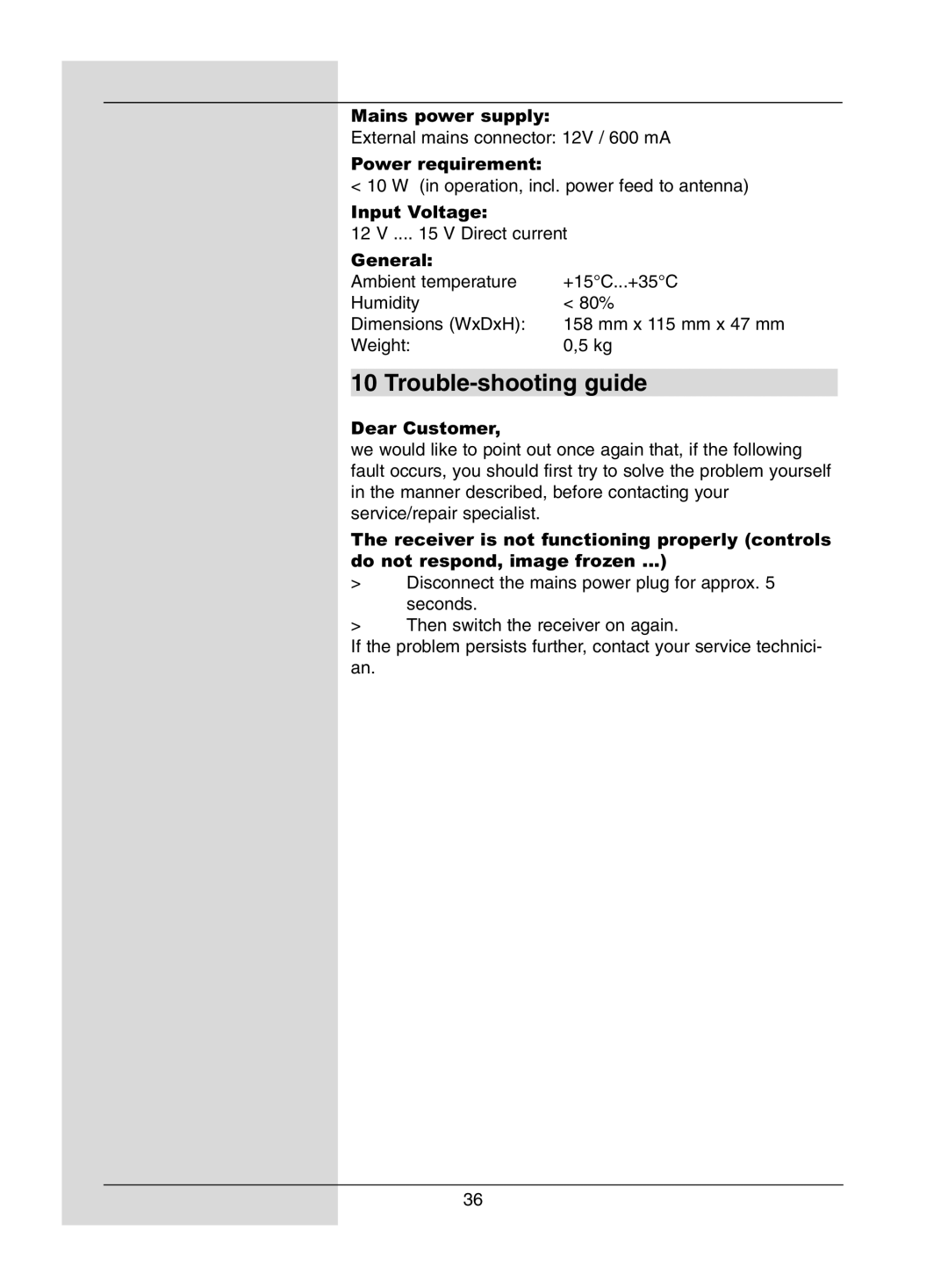 TechniSat DigiPal1 manual Trouble-shooting guide 