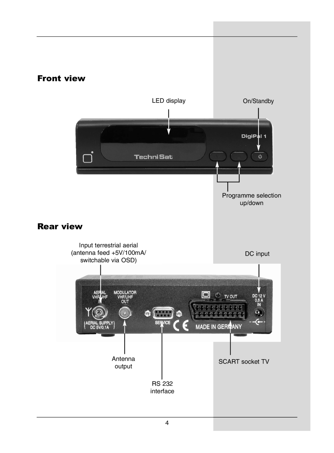 TechniSat DigiPal1 manual Front view 