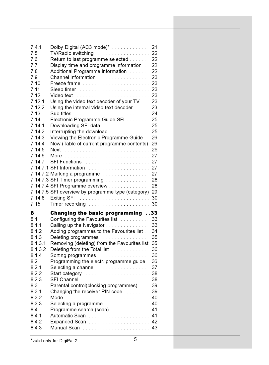 TechniSat DigitMod T1 manual Changing the basic programming 