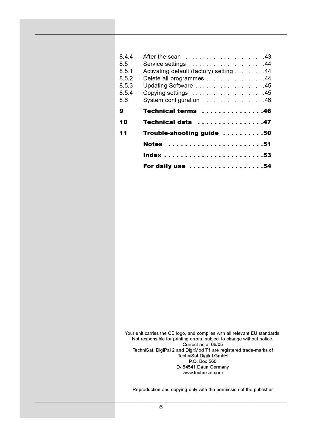 TechniSat DigitMod T1 manual 