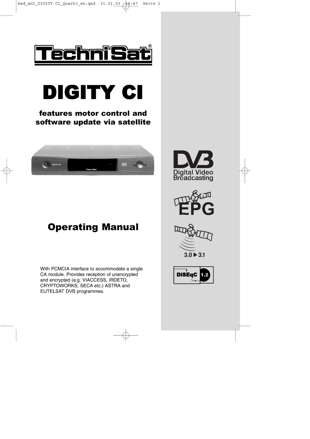 TechniSat DIGITY CI Operating Manual manual Digity CI 