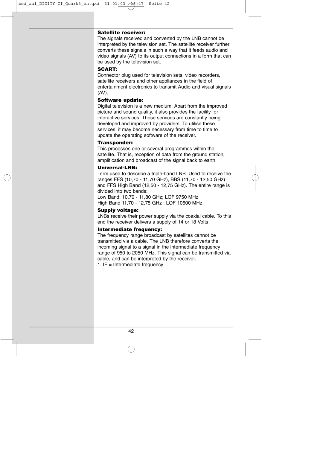 TechniSat DIGITY CI Operating Manual manual Scart 