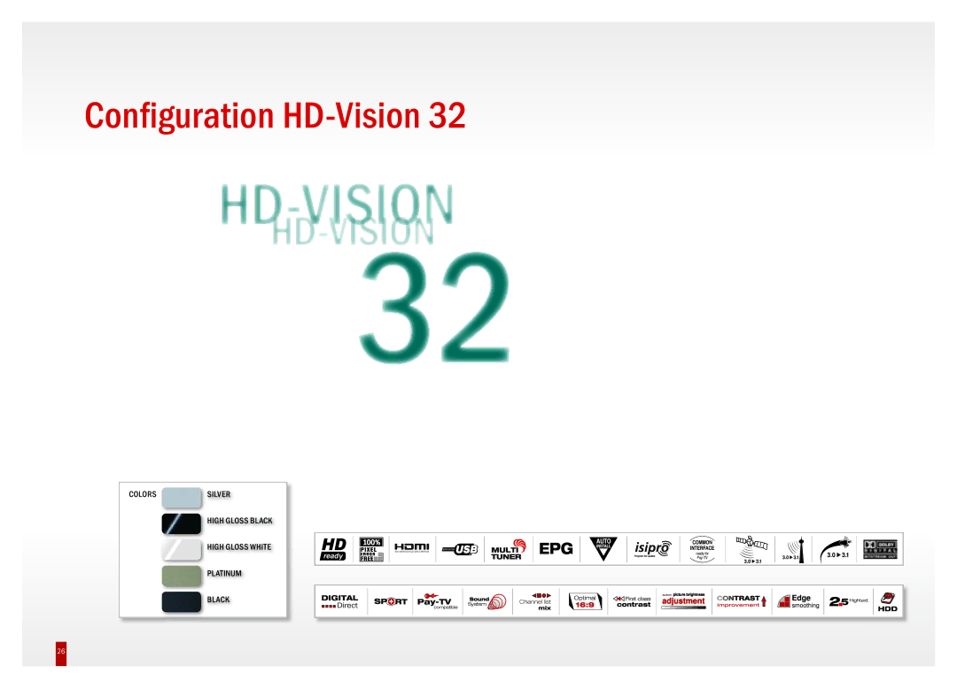 TechniSat DVB-C, DVB-S, DVB-T manual Configuration HD-Vision 