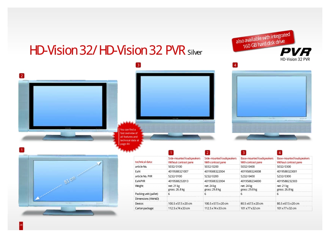 TechniSat DVB-T, DVB-S, DVB-C manual HD-Vision 32/HD-Vision 32 PVR Silver 