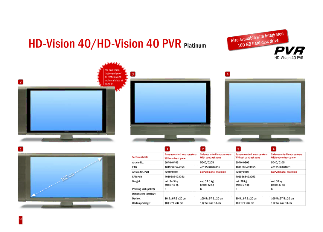 TechniSat DVB-S, DVB-T, DVB-C manual HD-Vision 40/HD-Vision 40 PVR Platinum 