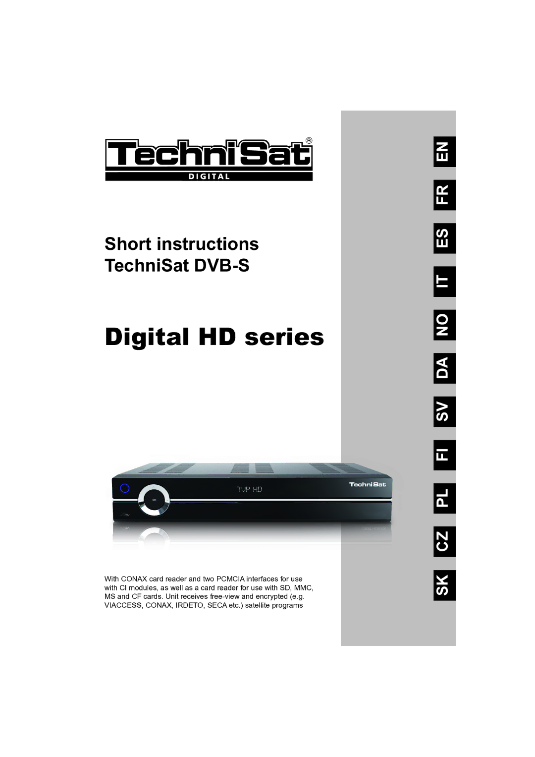 TechniSat DVB-S manual Digital HD series 