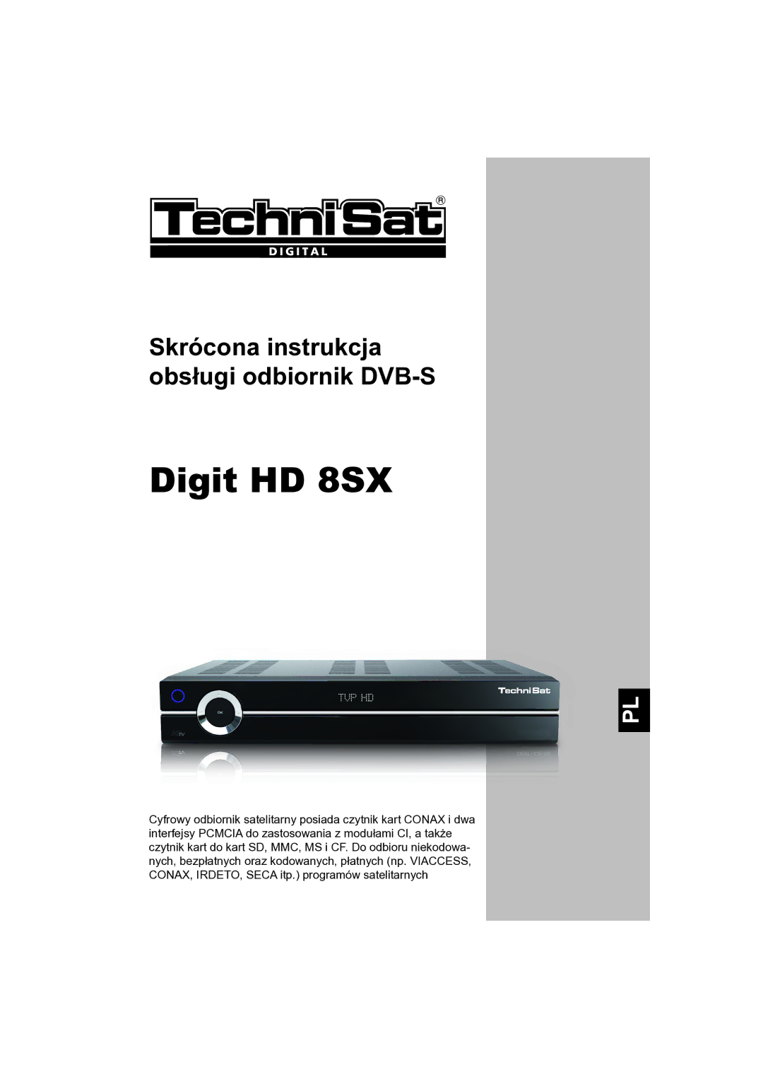 TechniSat DVB-S manual Digit HD 8SX 