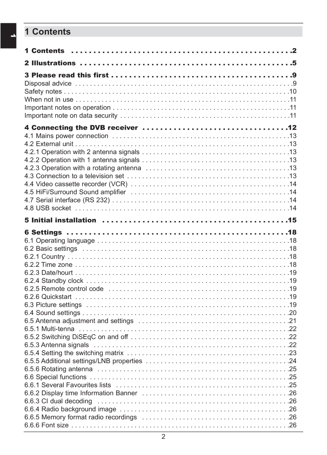 TechniSat HD S2X manual Contents 