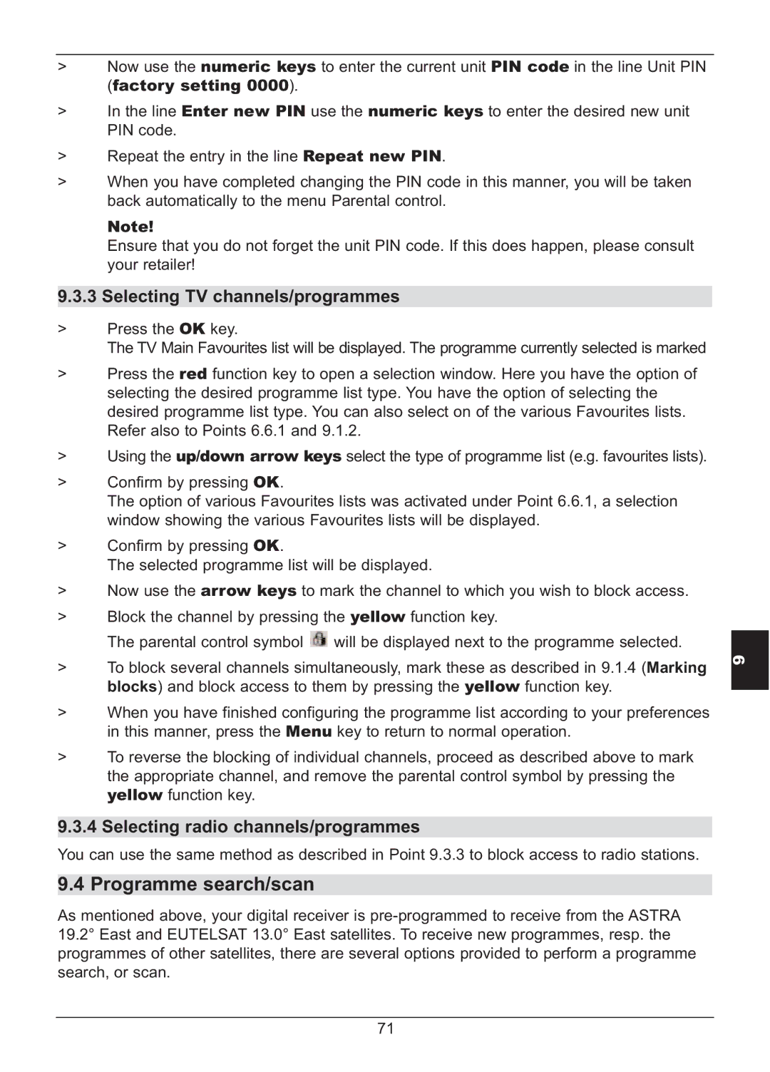 TechniSat HD S2X manual Programme search/scan 