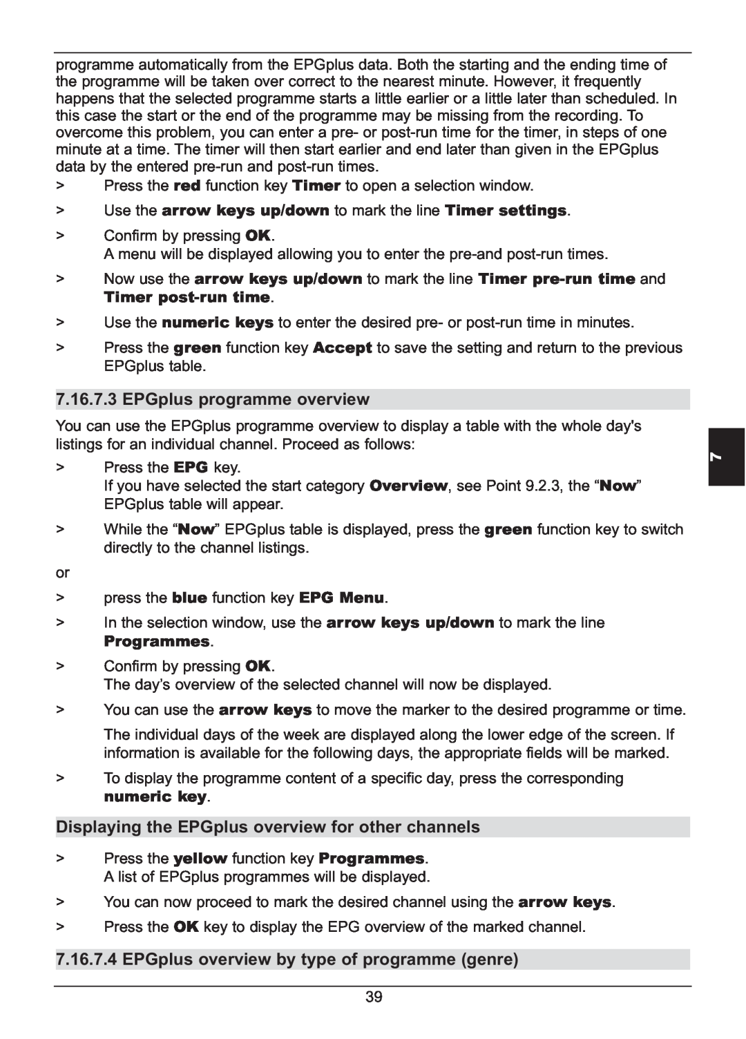 TechniSat HD S2X manual EPGplus programme overview 