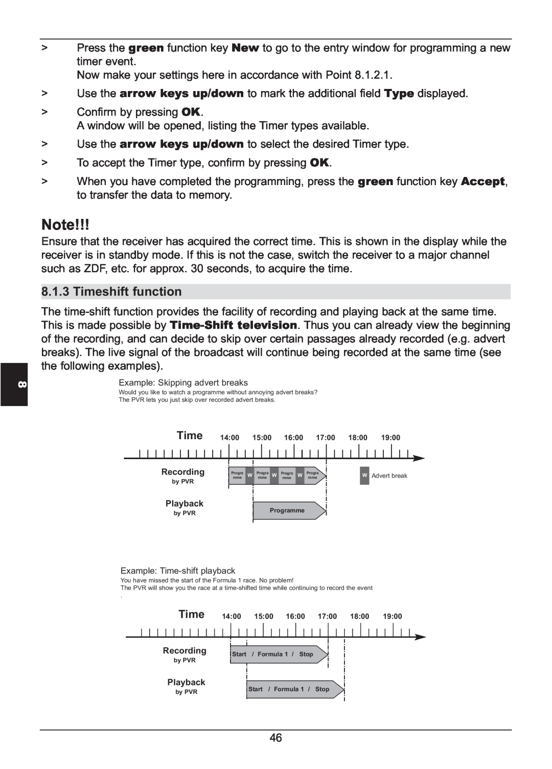 TechniSat HD S2X manual Timeshift function 