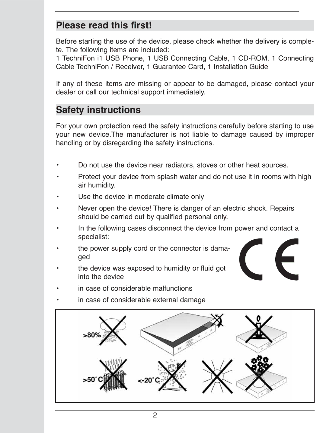 TechniSat i1 user manual Please read this first, Safety instructions 