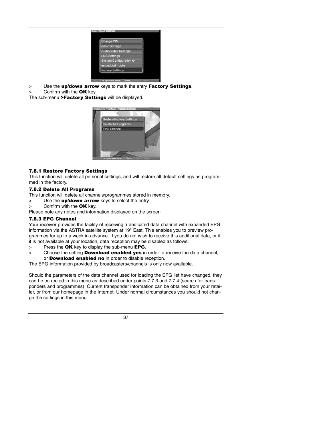 TechniSat Integrated IRDETO instruction manual 