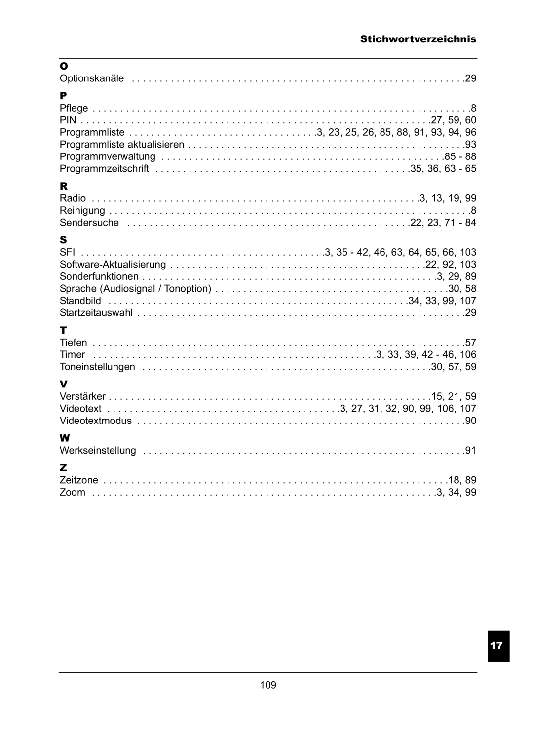 TechniSat LX66A manual Stichwortverzeichnis 