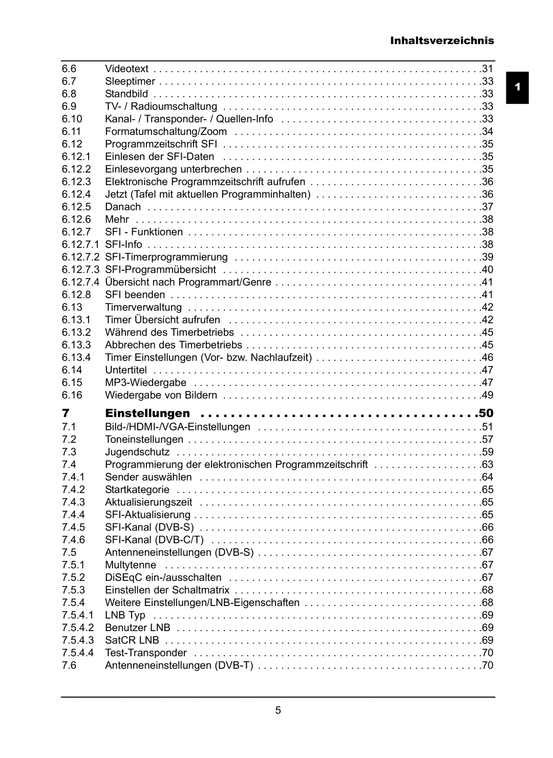 TechniSat LX66A manual Einstellungen 