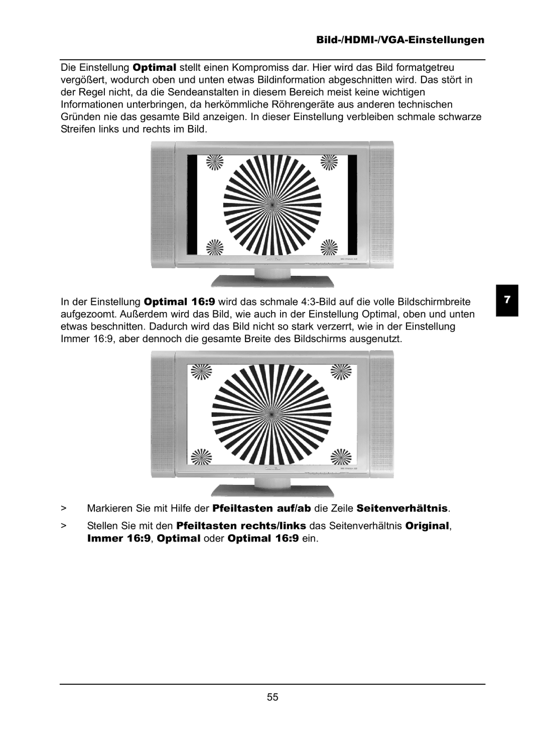 TechniSat LX66A manual Immer 169, Optimal oder Optimal 169 ein 