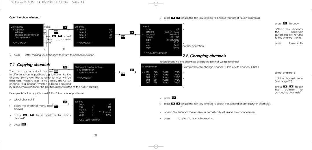 TechniSat MultyFocus operating instructions Copying channels 