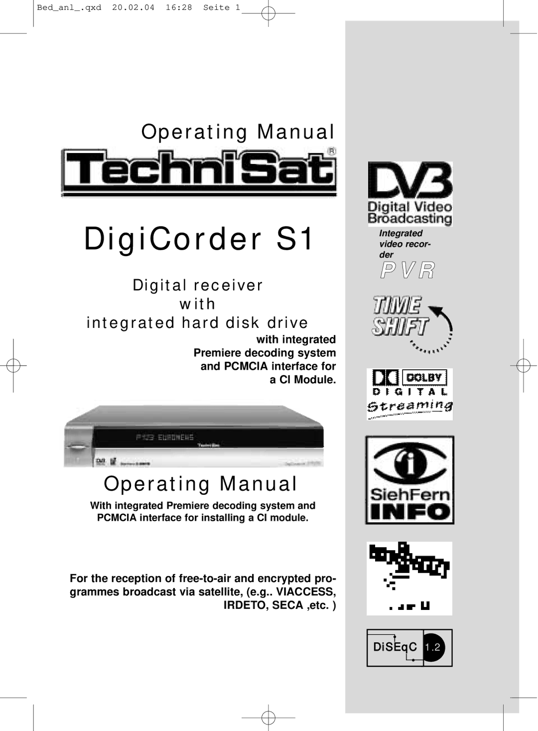 TechniSat manual DigiCorder S1, DiSEqC 