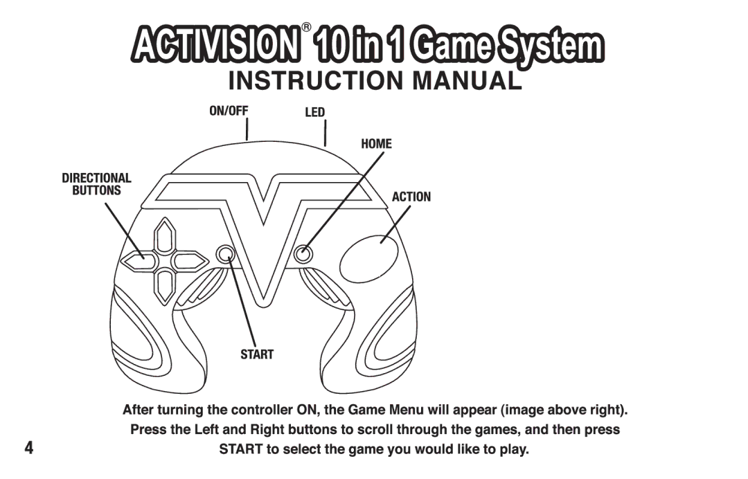 Techno Source 10 in 1 Game System, 10700R manual 