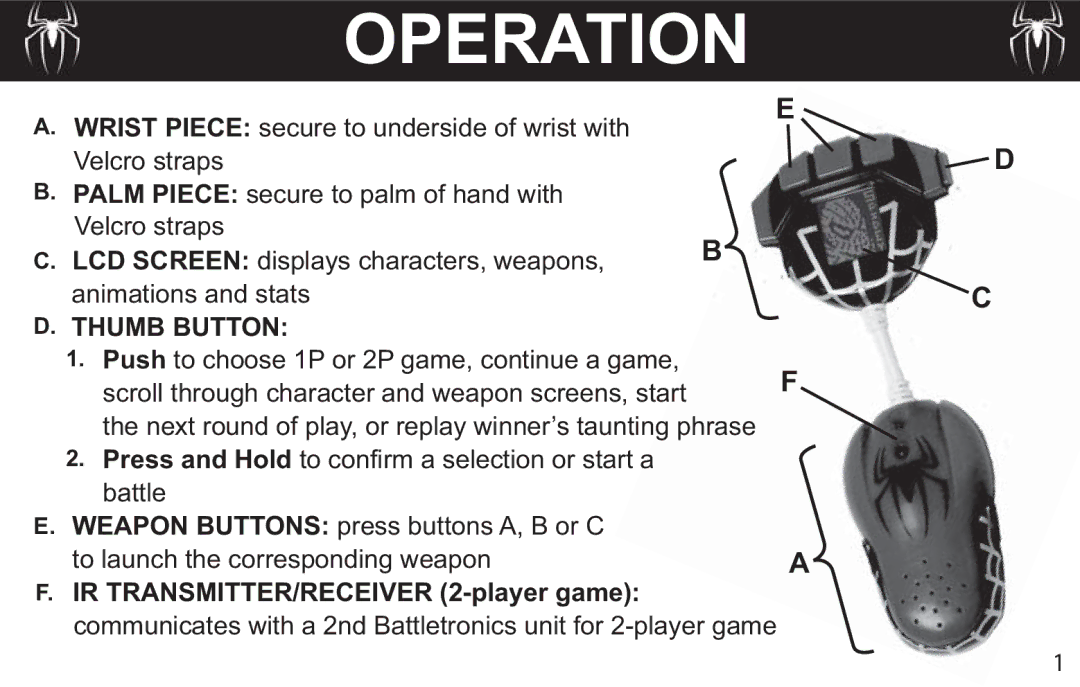 Techno Source 90665 manual Operation, Thumb Button 