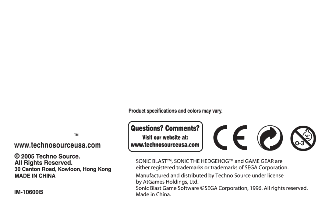 Techno Source Sonic Blast manual 