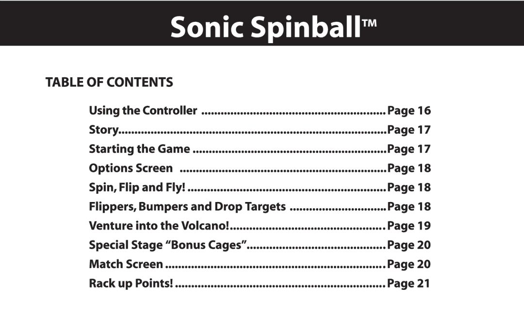 Techno Source 10615, Spinball, Chaos manual 