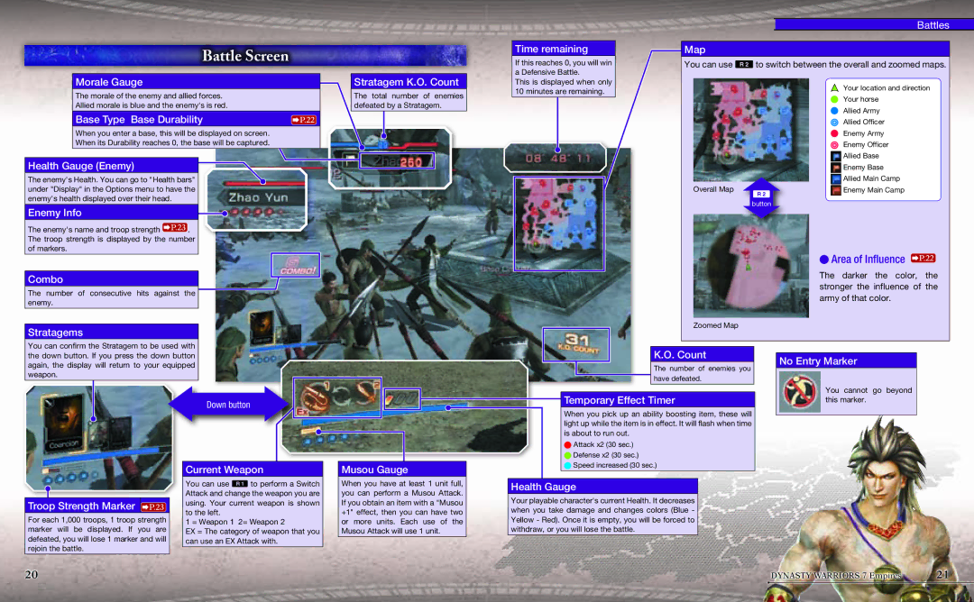 Tecmo 220 manual Battle Screen 