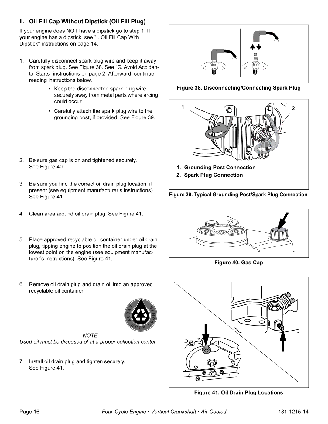 Tecumseh LV148XA, LV148EA specifications Gas Cap 