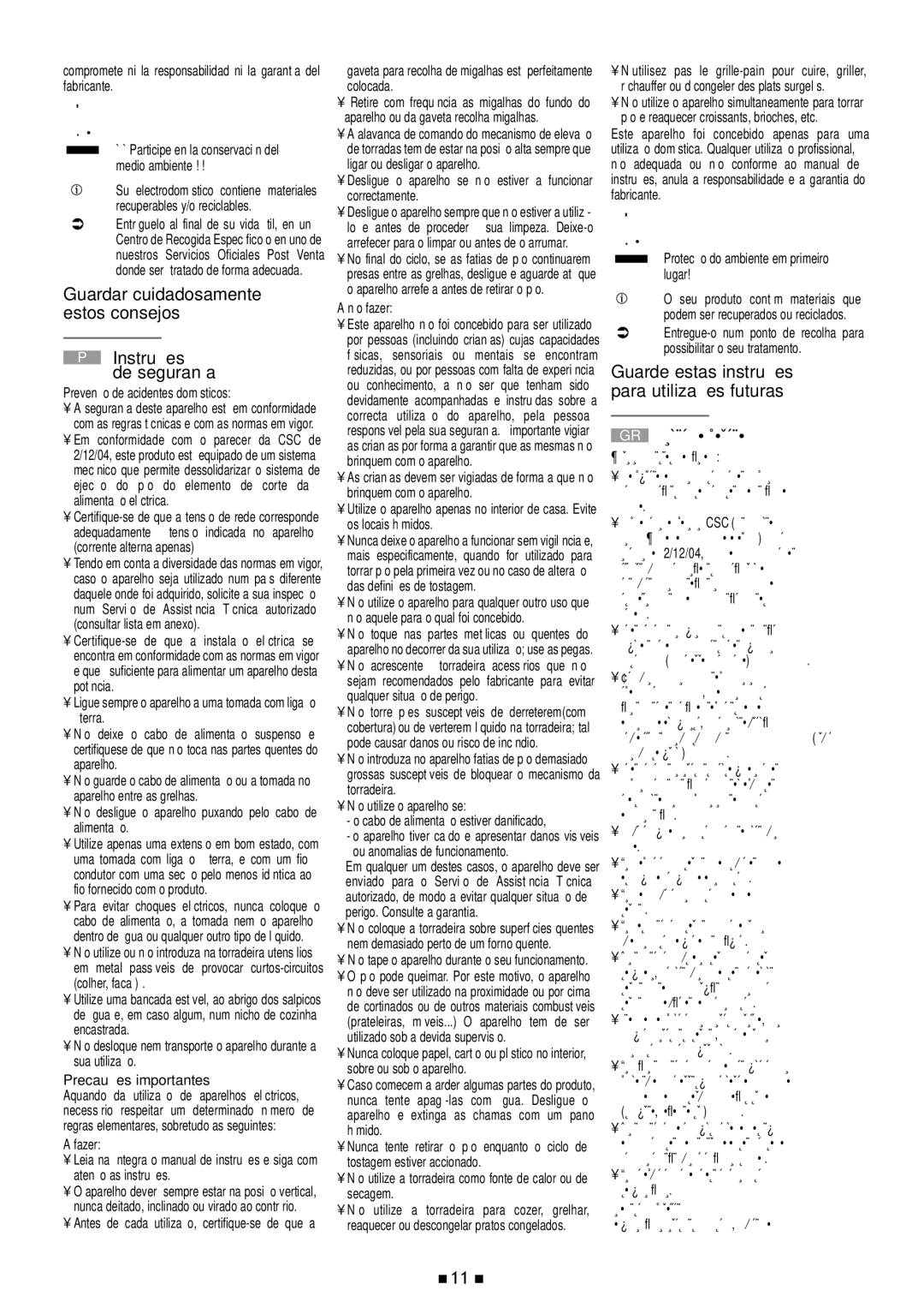 Tefal 532718 manual Guarde estas instruções para utilizações futuras 