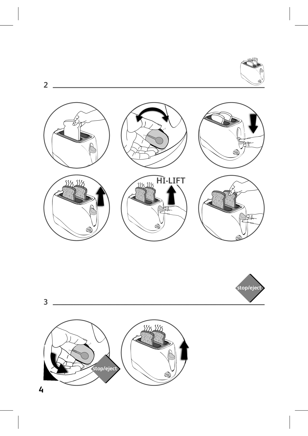 Tefal 539815 manual Stop/eject 