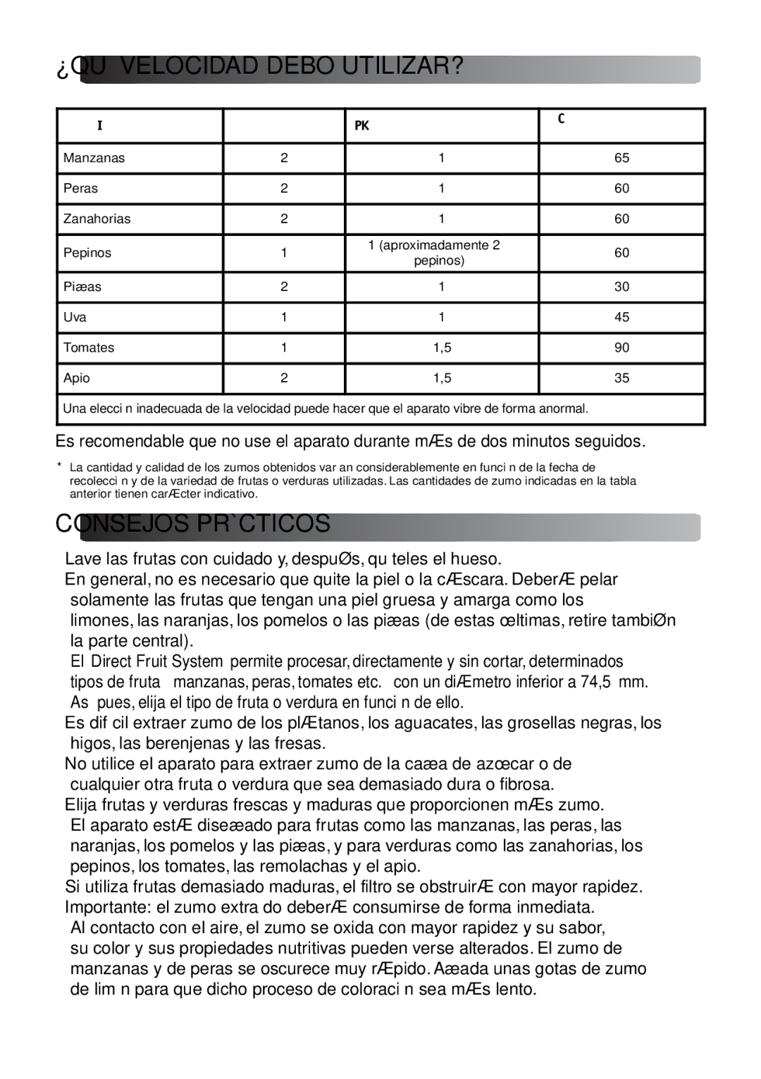 Tefal ZE581B38, 830931 manual ¿QUÉ Velocidad Debo UTILIZAR?, Consejos Prácticos 