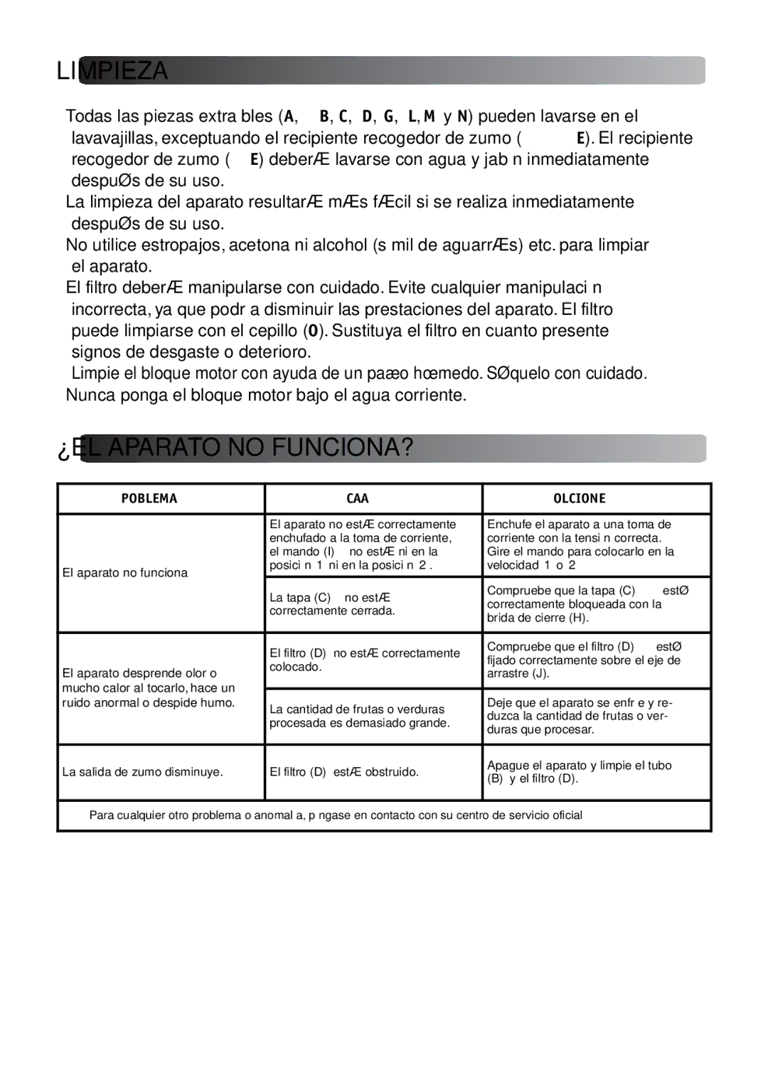 Tefal 830931, ZE581B38 manual Limpieza, ¿EL Aparato no FUNCIONA?, Problemas Causas Soluciones, El aparato no funciona 