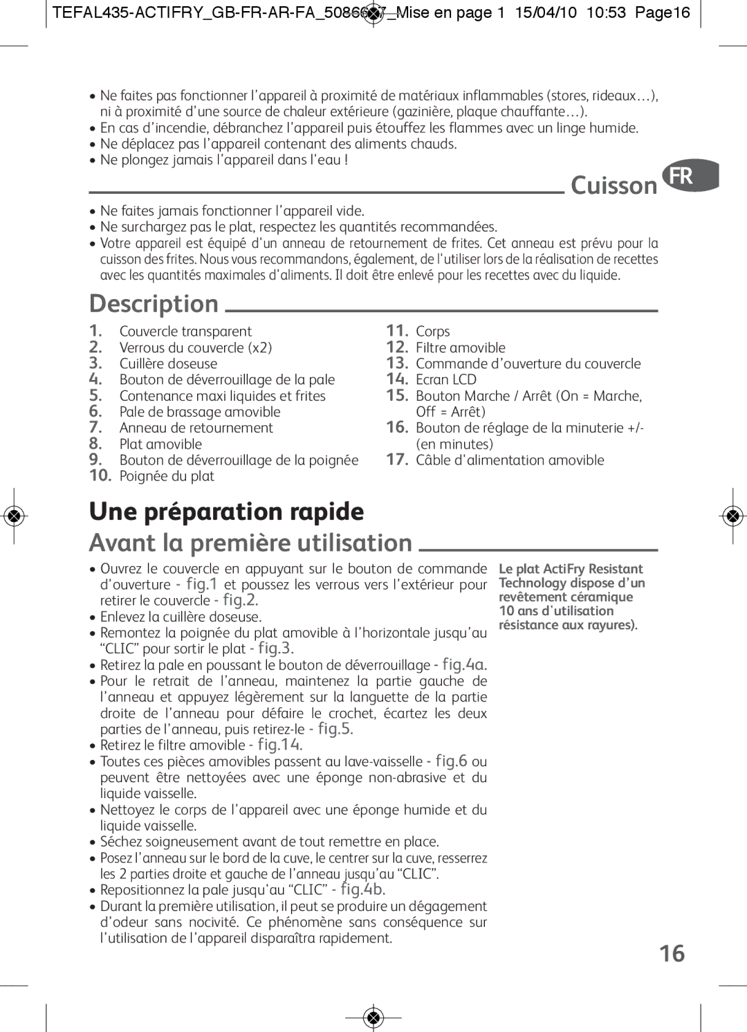 Tefal AH900015, AH900034, AH900033, AH900031, AH900032 manual Cuisson, Une préparation rapide, Avant la première utilisation 