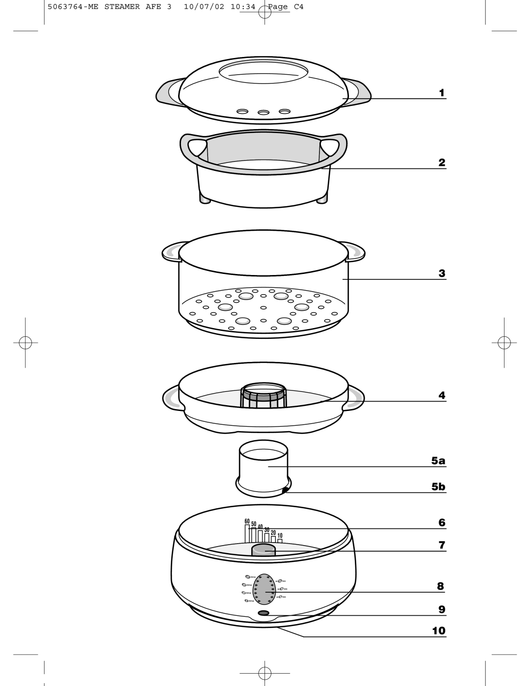 Tefal AQUA TIMER STEAMER manual ME Steamer AFE 3 10/07/02 1034 Page C4 