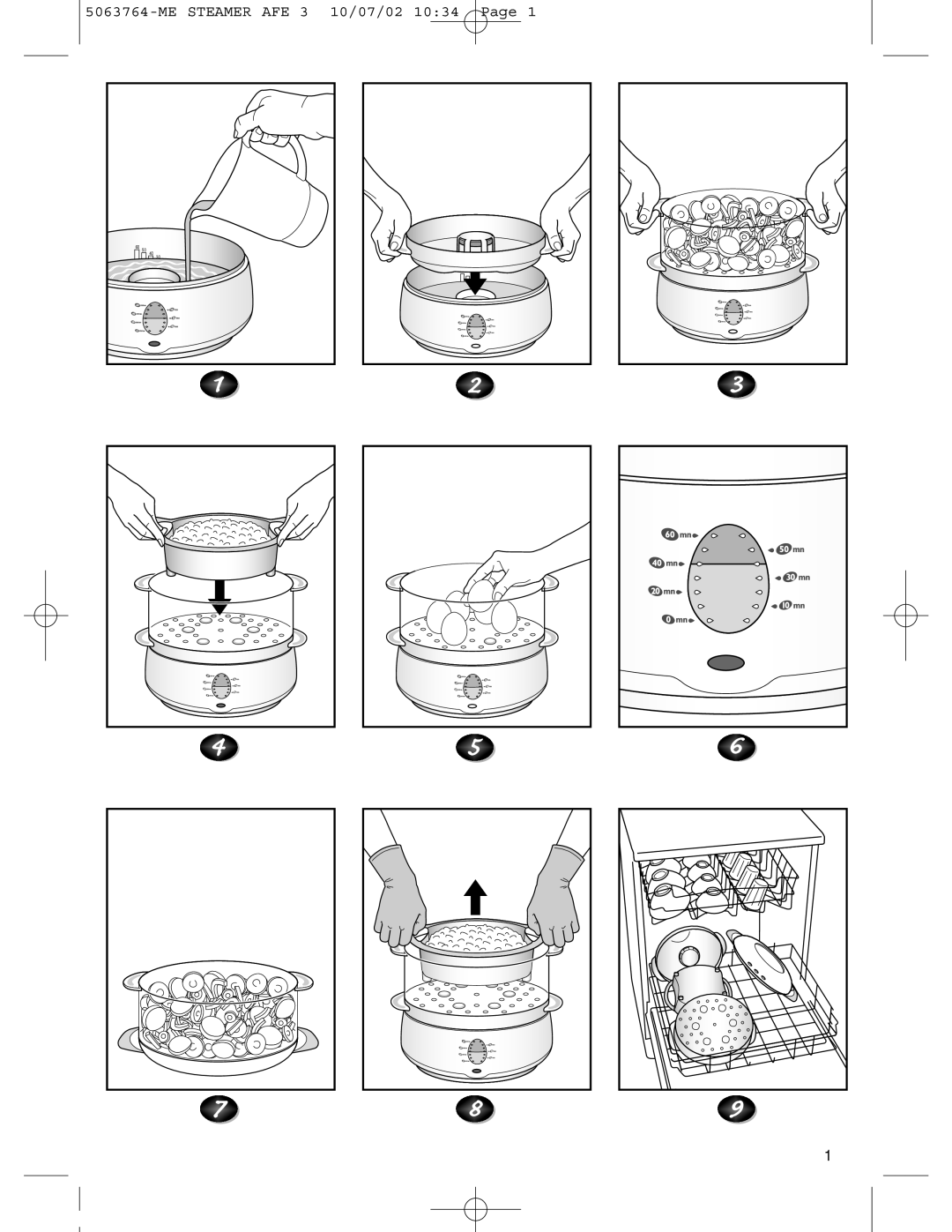 Tefal AQUA TIMER STEAMER manual ME Steamer AFE 3 10/07/02 1034 