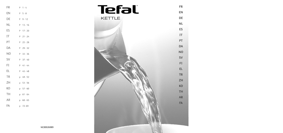 Tefal BF662017, BF662013, BF662023, BF662041, BF662020, BF662021, BF662043, BF662044, BF662040, BF6620FR, BF662015 manual Kettlede 