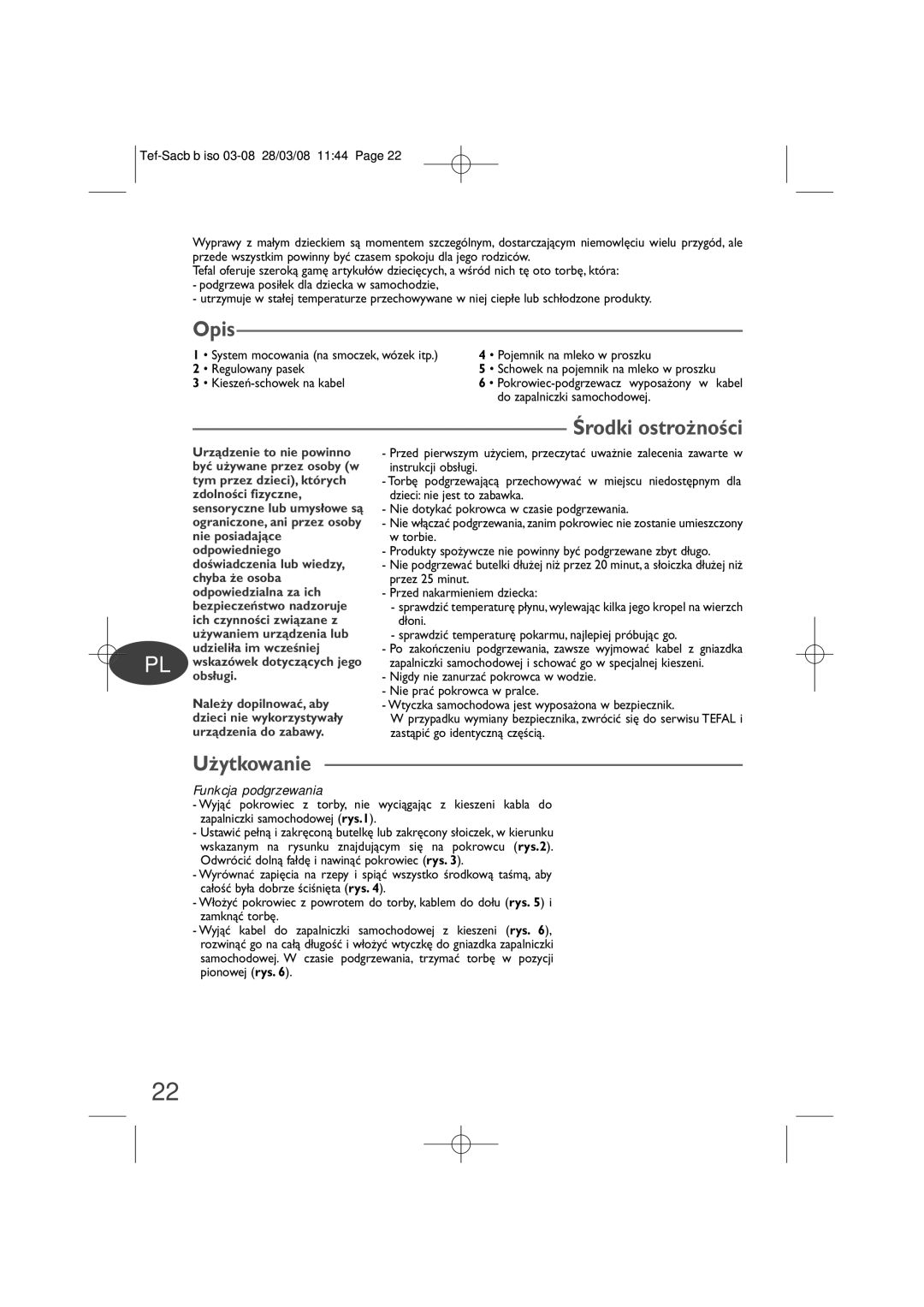 Tefal BH7366J8 manual Opis, ˝ytkowanie 